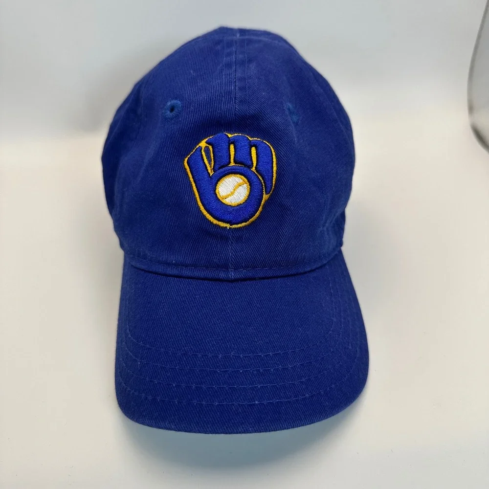 New Era Milwaukee Brewers Hat Infant Size Royal Blue Cooperstown Baseball Cap